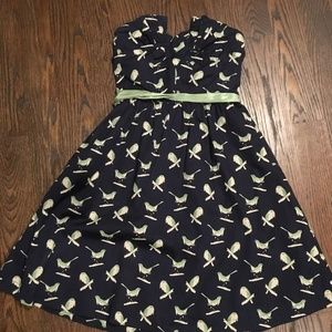 Anthropologie Strapless Bird Dress, Size 0